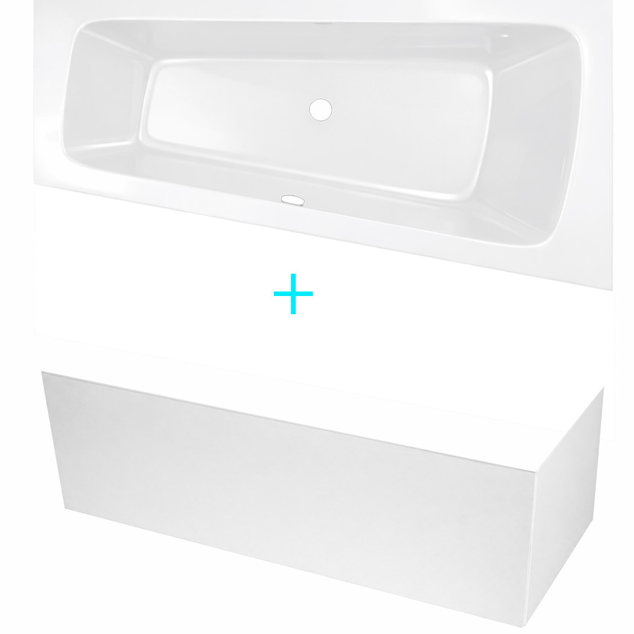 Pack Baignoire Asymétrique Gauche 160x85x54 cm avec Tablier recoupable - Blanc Brillant - MARINA