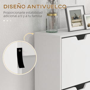 Zapatero Estrecho con 4 Cajones Abatibles, Zapatero Entrada Recibidor con Patas de Madera y Estantes Ajustables, para 16 Pares de Zapatos, para Pasillo, 95x26x95 cm, Blanco