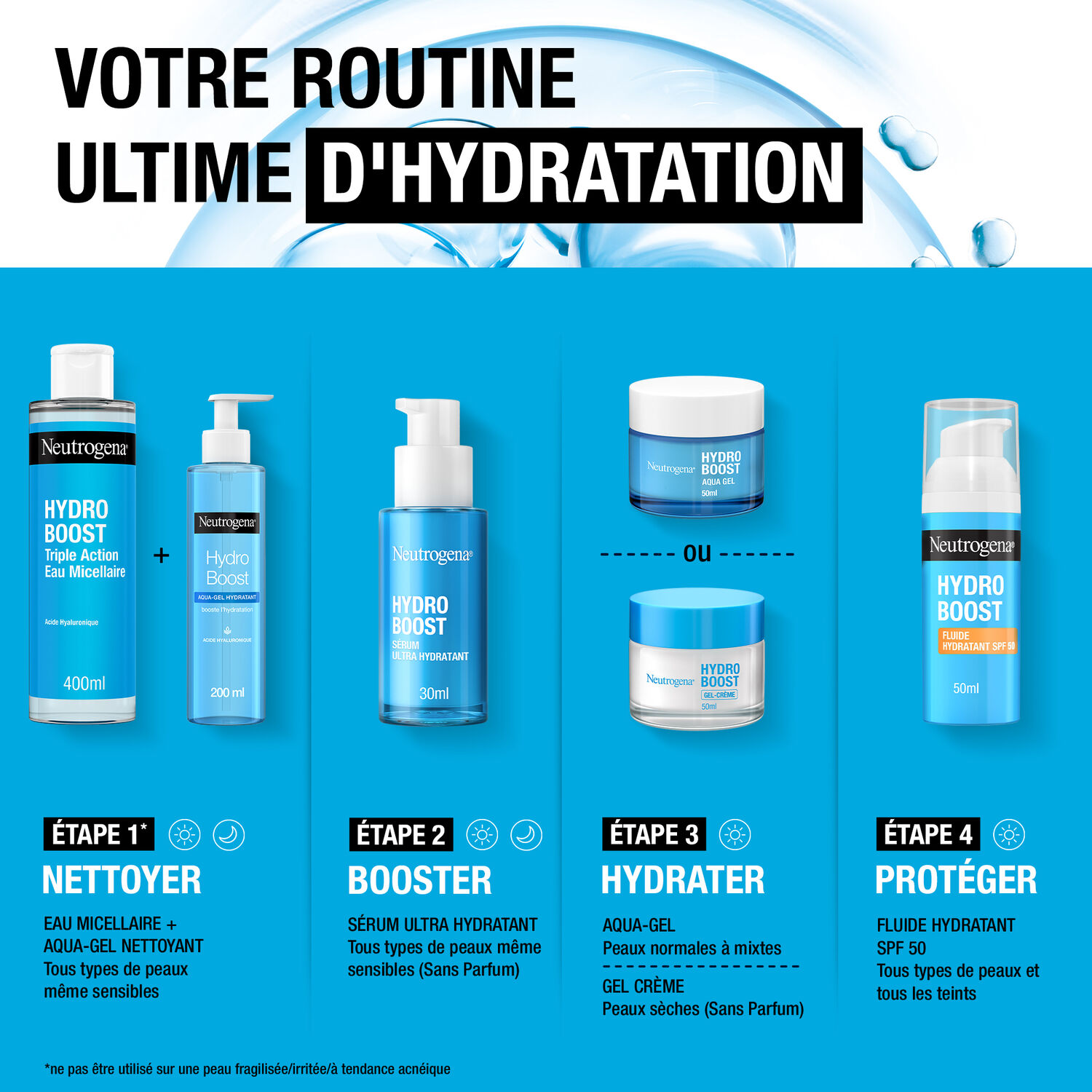 Hydro Boost SPF 50 - Fluide Hydratant avec acide hyaluronique B5 et niacinamide Hydro Boost 50ml