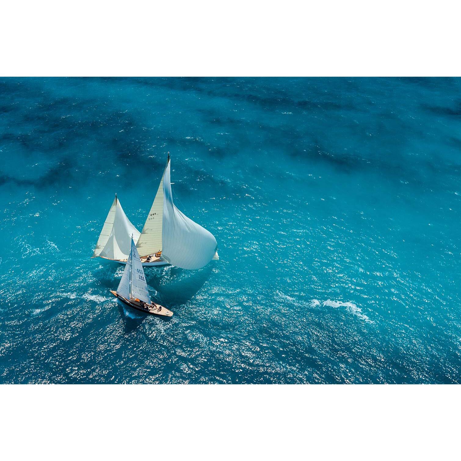 Tableau mer croisement bleu  Toile imprimée