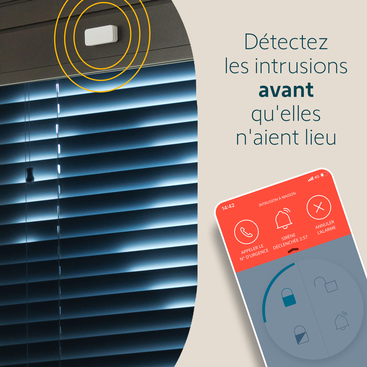 Home Alarm Advanced Plus - Alarme maison sans fil connectée avec sirène extérieure et clavier