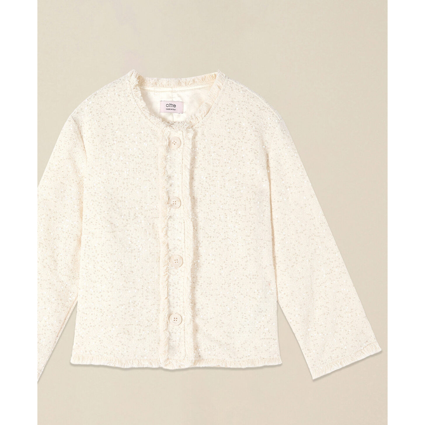 Oltre - Giacca corta con paillettes - Bianco