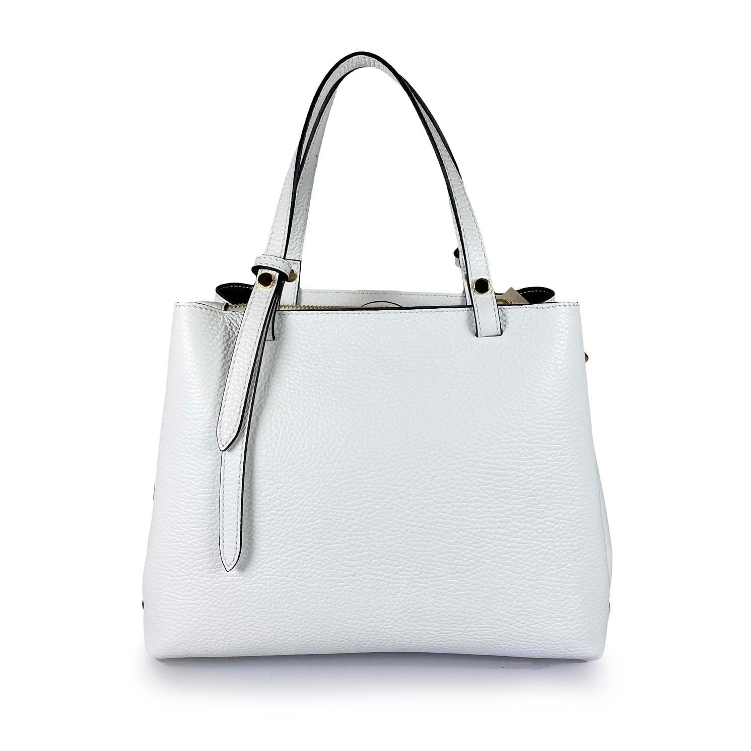 Borse Donna colore Bianco-in pelle Made in Italy 25 X 19 X 11cm