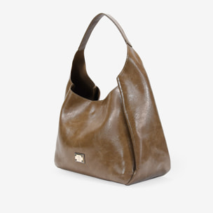 Bolso de hombro taupe con bolsa interior