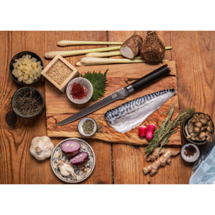 Couteau à Filet | Lame 200 mm | Acier Inoxydable Japonais Damas