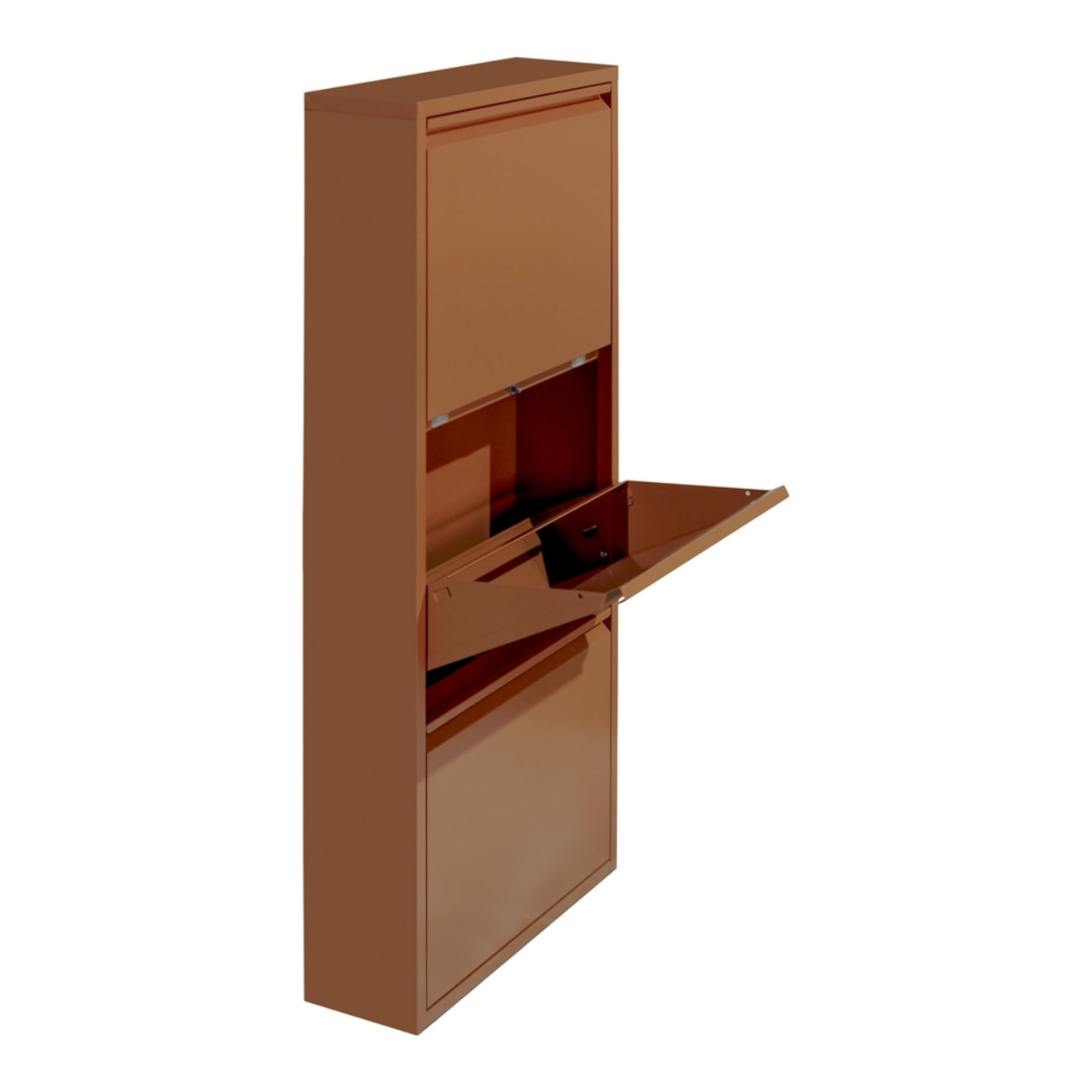 Scarpiera in metallo 3 ante mattone 80x14,2x103,2 cm - Emy