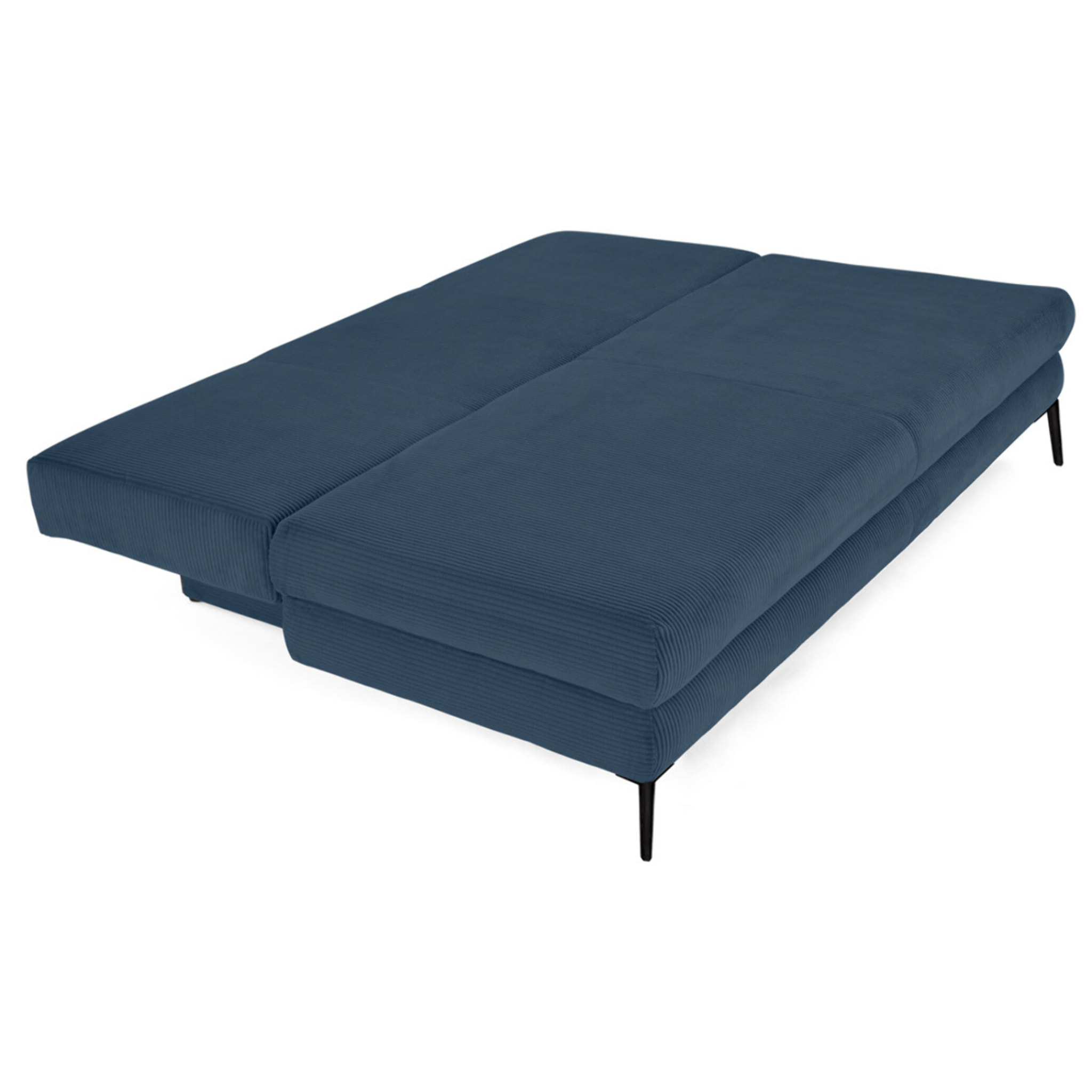 Elton - canapé 3 places convertible avec coffre en velours côtelé - Bleu