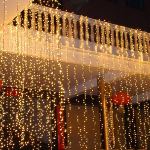 guirnalda con 768 luces led blanco cálido y control remoto con 13 funciones y temporizador