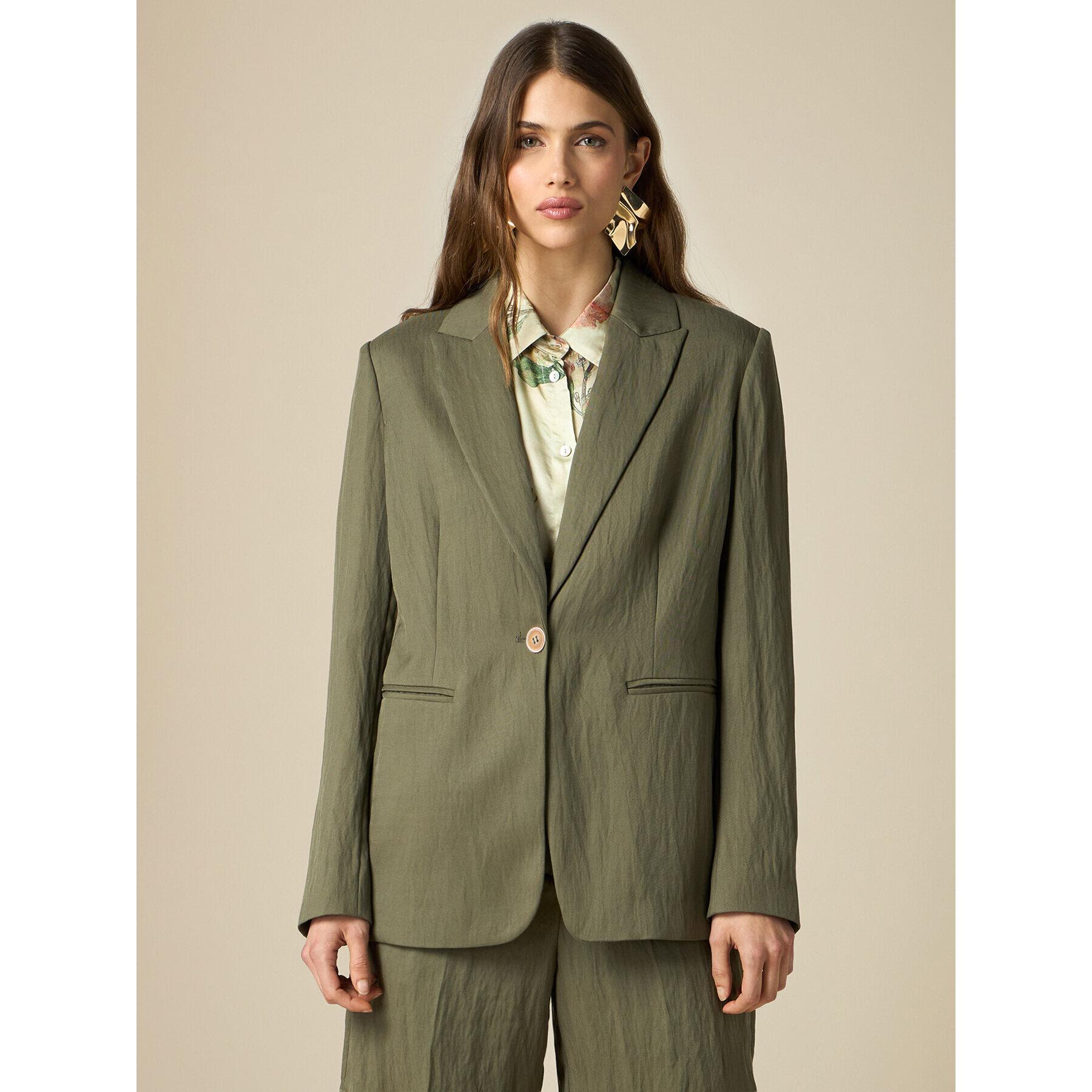 Oltre - Blazer en mezcla de tencel - Verde