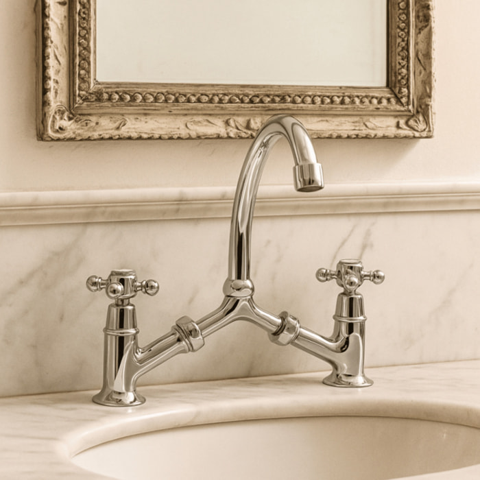 Mélangeur lavabo à pont PAINI Tiffany Chromé
