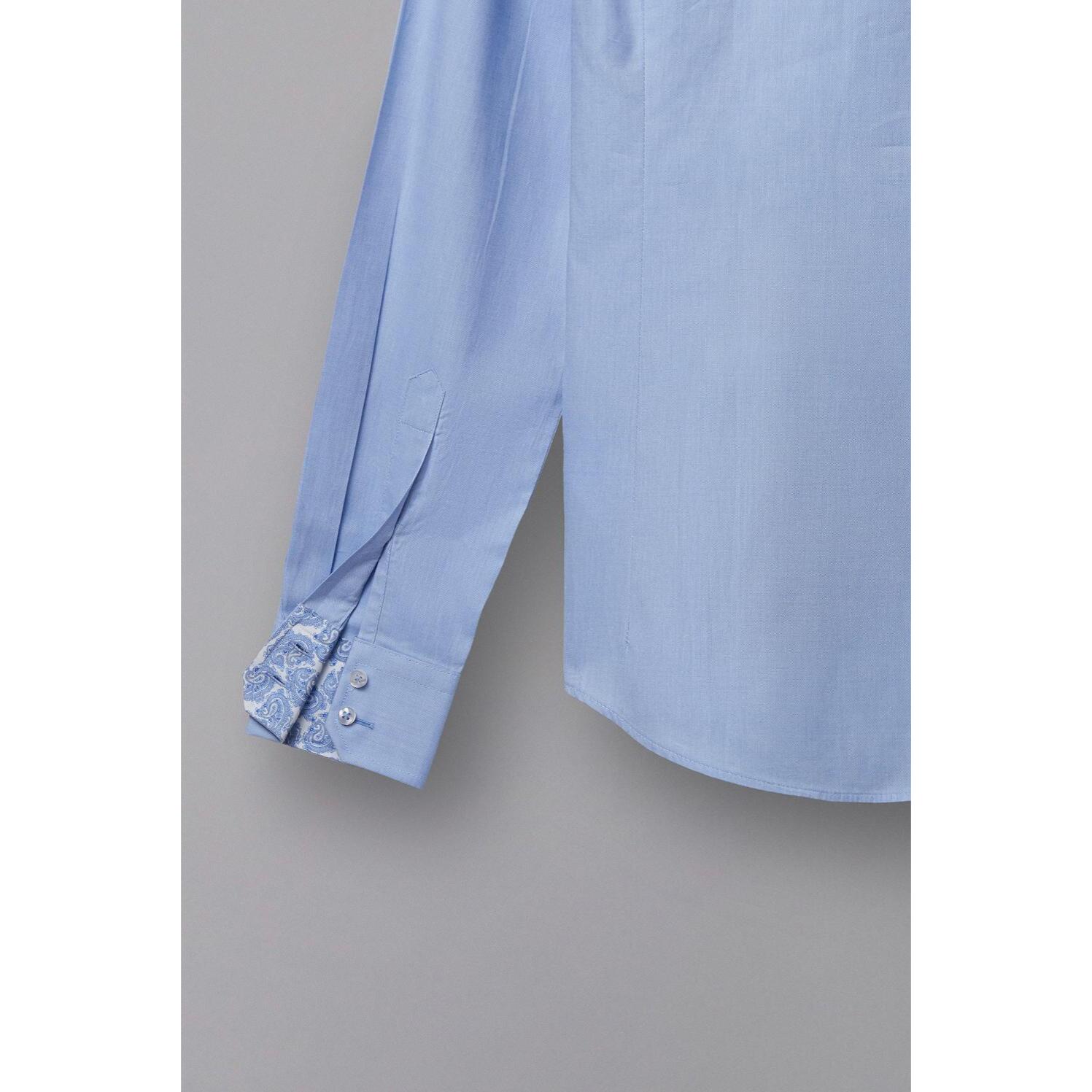 Camicia Uomo 2 Bottoni Button Down 7bottoni Doppio Coll Oxford Unito Celeste