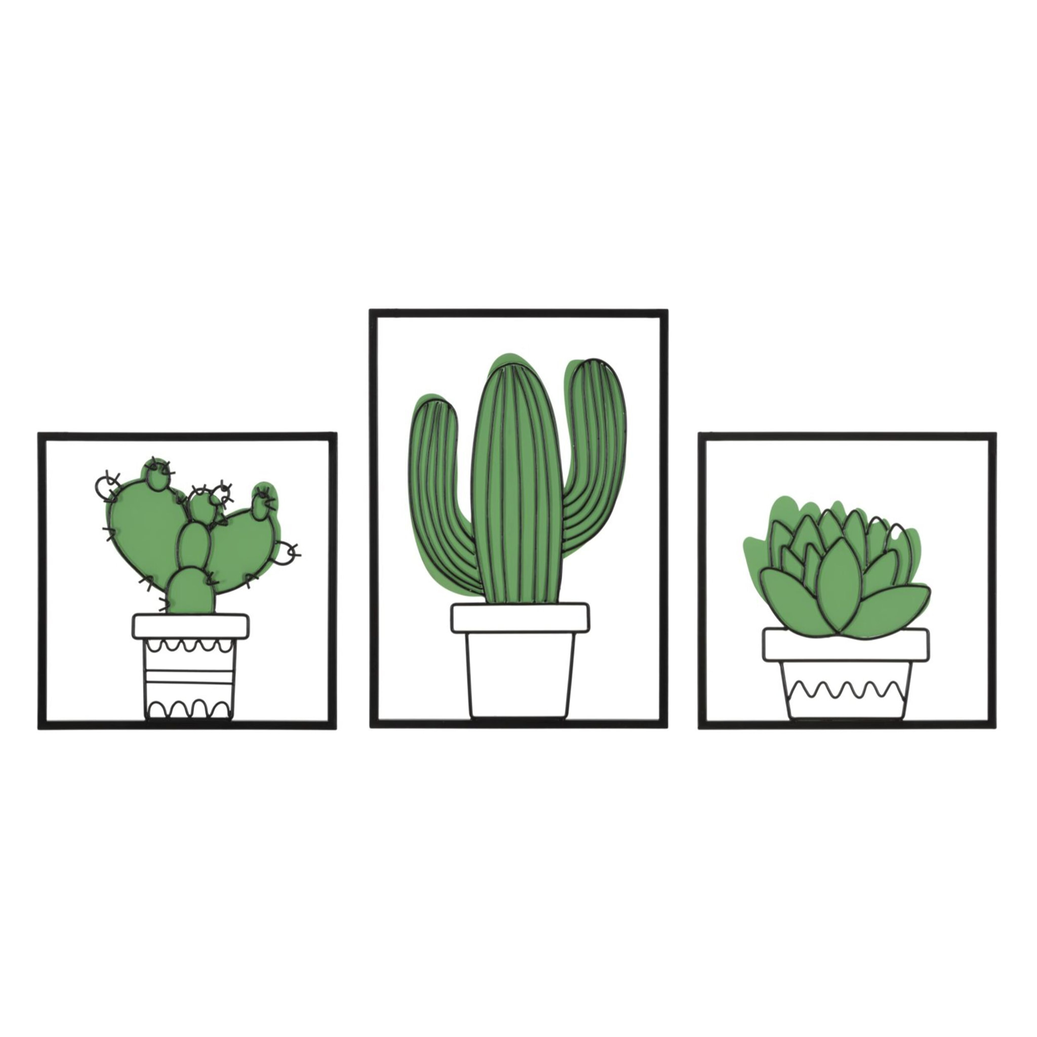 PANNELLO DA MURO CACTUS SET 3PZ 33X1,3X46,5-33X1,3X33