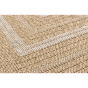 Nature - tapis effet jute blanc