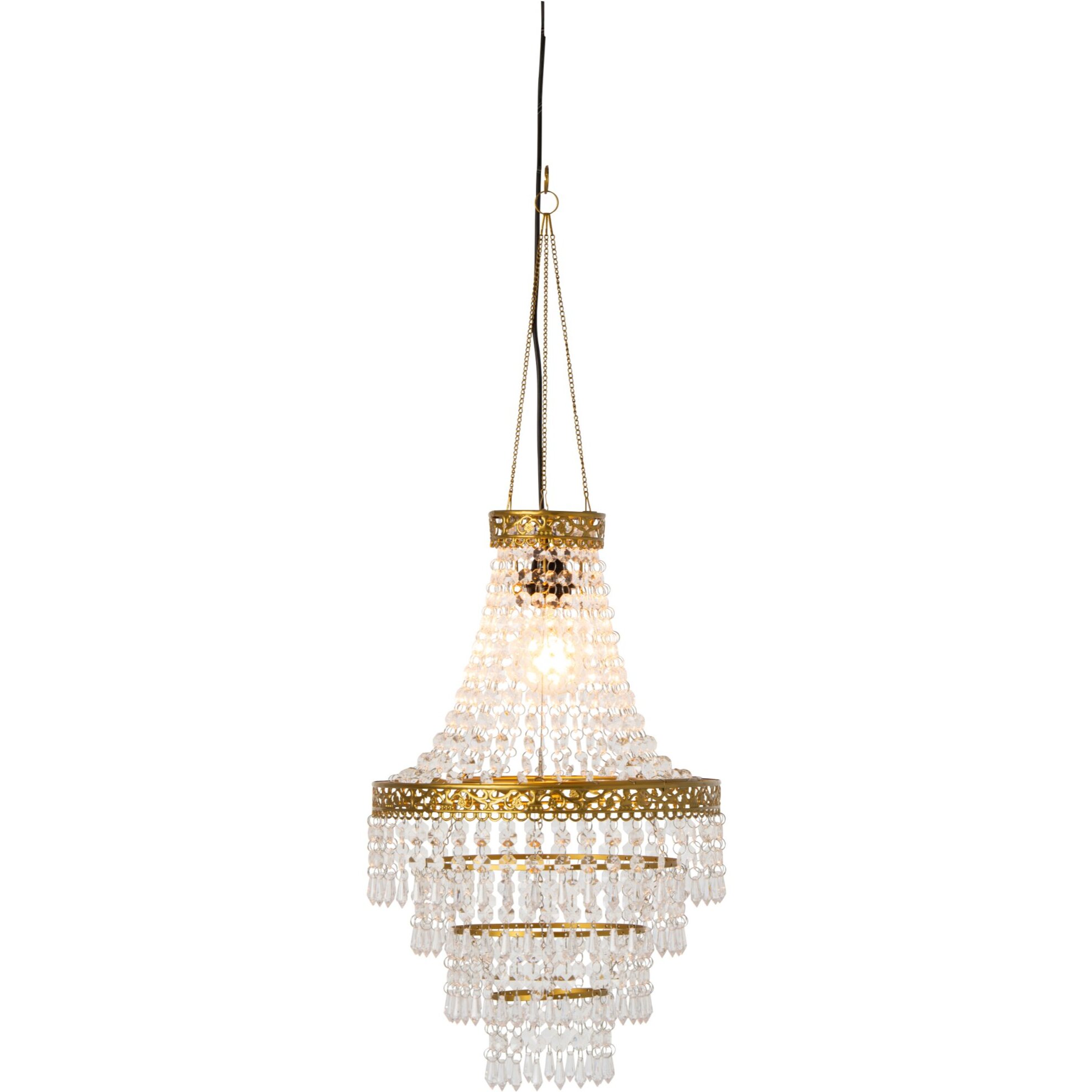 J-Line abat-jour chandelier - acrylique - transparent/doré - small