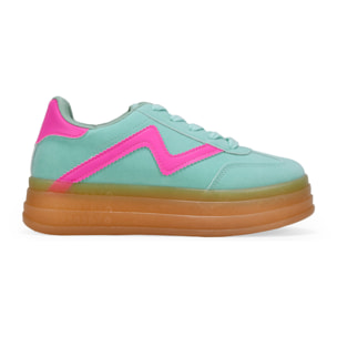 Zapatillas con plataforma verde menta