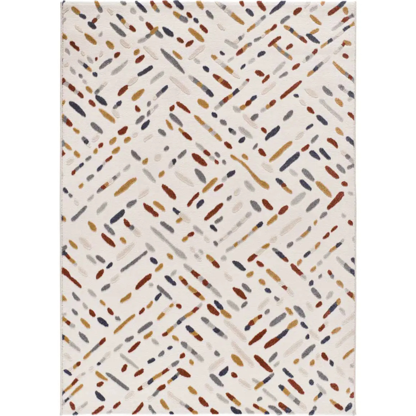AMARA Alfombra geométrica con relieve multicolor, varias medidas disponibles.