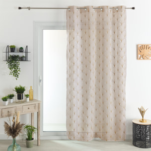 Voilage brodé style art déco - Lin