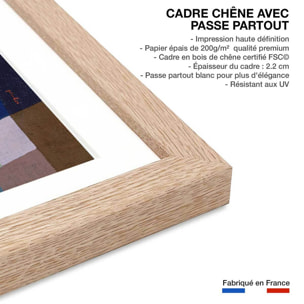 Poster Feu par pleine lune par Paul Klee Affiche sous cadre bois