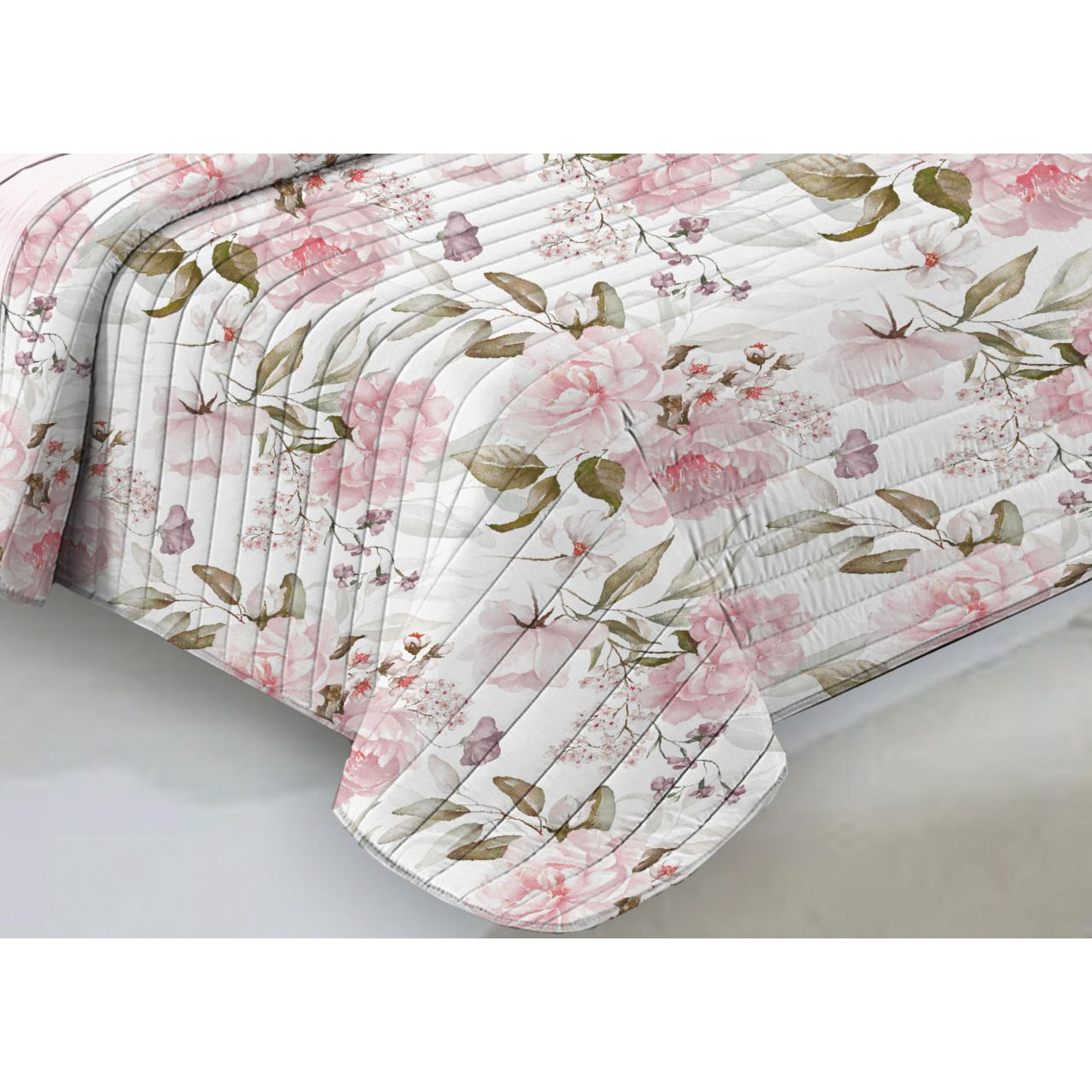 Quilt Trapuntino Piumino Estivo 100gr/mq Microfibra Disegno Rosa Rosa D15