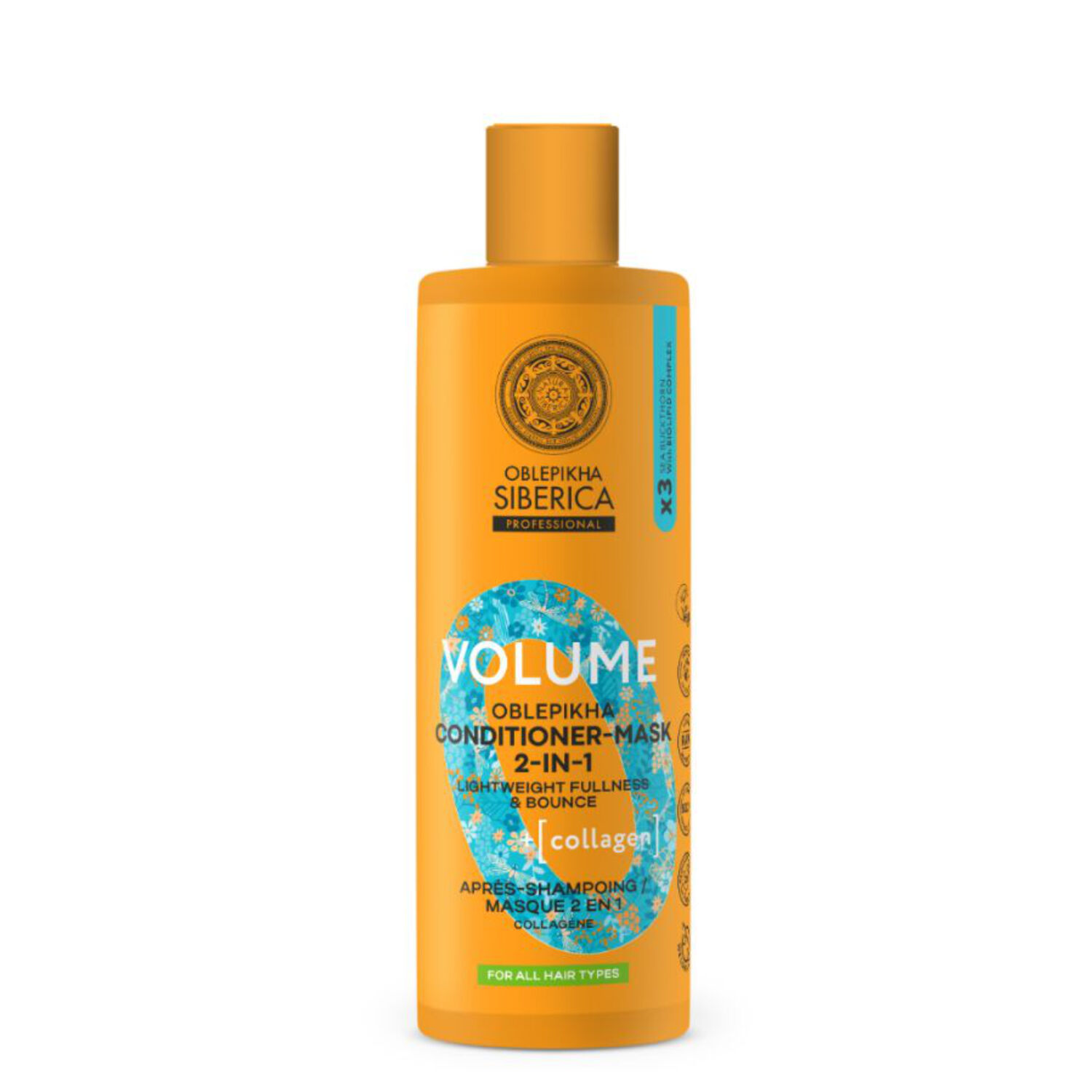 Oblepikha_O Volume - Après-Shampoing Masque 2-en-1 à l'argousier Tous Types de Cheveux 400ml