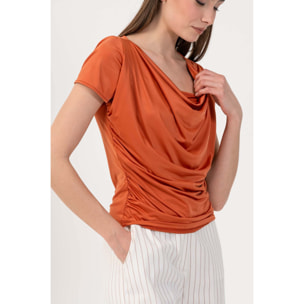 Kocca - T-shirt con scollo drappeggiato Donna