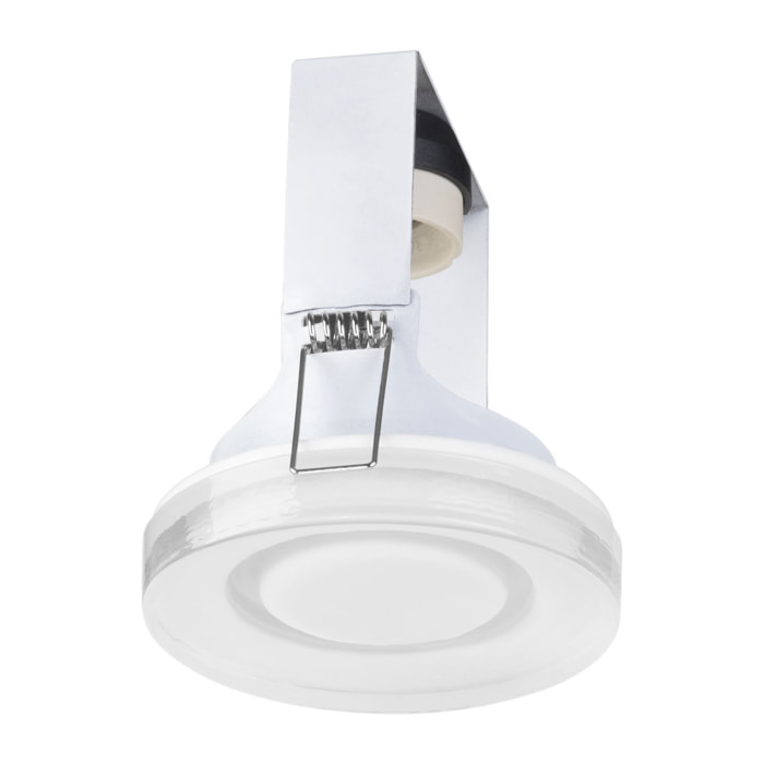 Forlight Lab - Downlight Empotrable de Techo de 90mm de Diámetro para Bombilla GU10 en Color Blanco con Difusor de Cristal