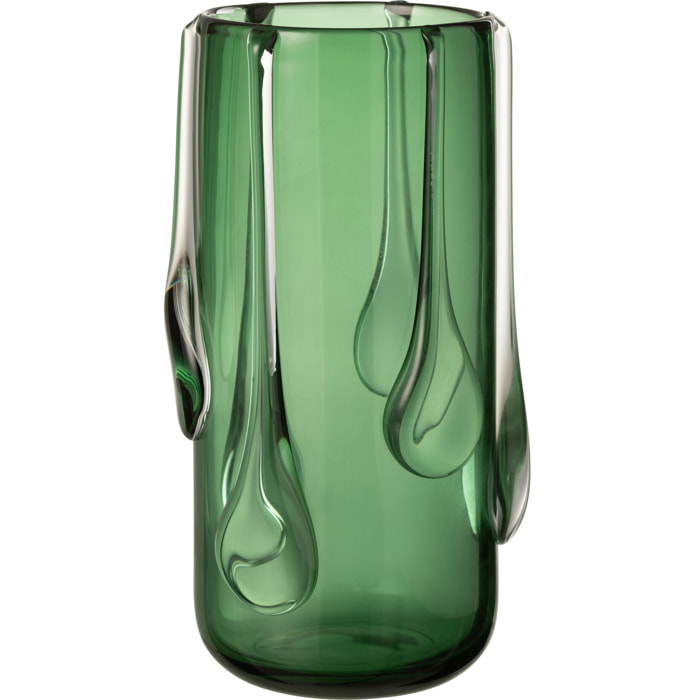 J-Line vase Drippy - verre - vert - large - 33 cm de hauteur