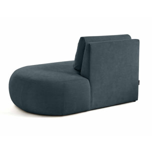 Santorini - module d'assise droit - en tissu texturé - Bleu grisé