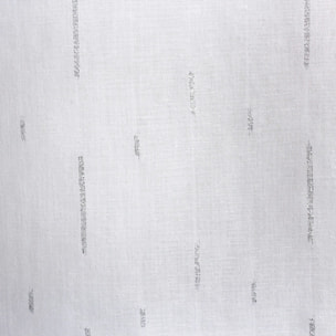 Paire de petits voilages aux fils tissés argentés - Blanc