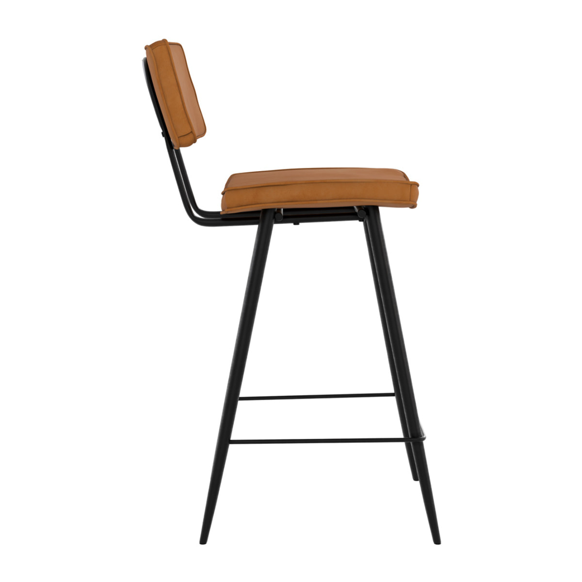 Lot de 2 chaises pour îlot central 66 cm en cuir synthétique camel - Texas
