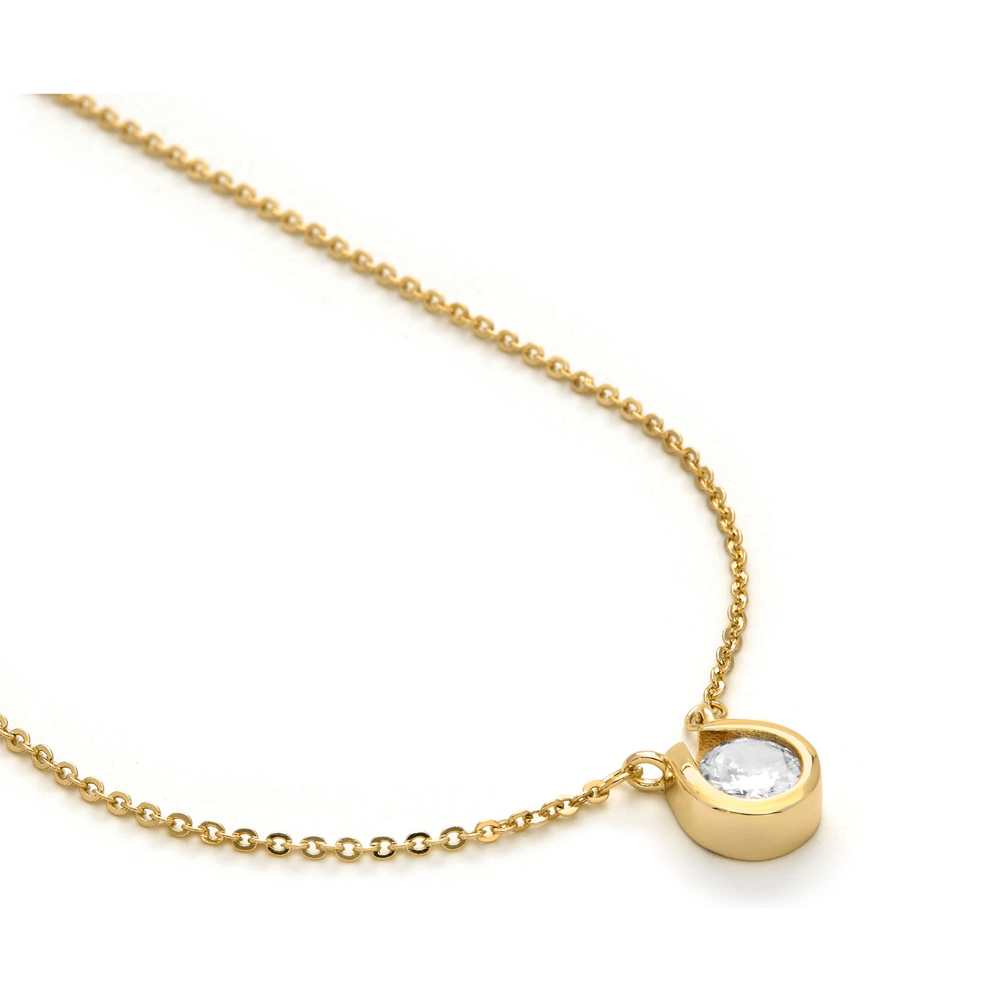 Collar de Circonita Brillante acabado en oro amarillo de 18K