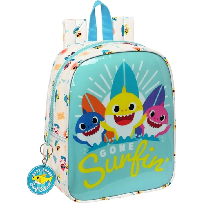 Mochila guarderia adapt.carro c/bolsillo baby shark "surfing"