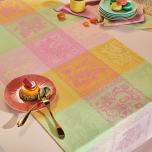 Nappe enduite jacquard Mille abecedaire chatoyant