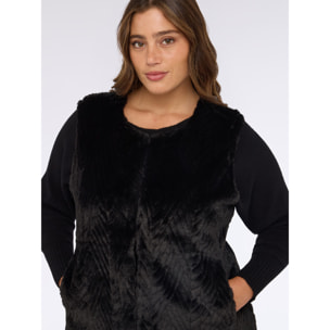 Fiorella Rubino - Chaleco efecto peluche - Negro