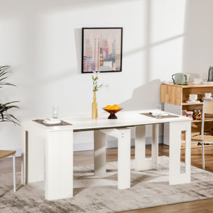 Mesa de Comedor Extensible para 4-6 Personas Mesa Consola con Alas Abatibles Mesa Auxiliar Multifuncional para Estudio Cocina Carga 60 kg 180x85x75 cm Blanco