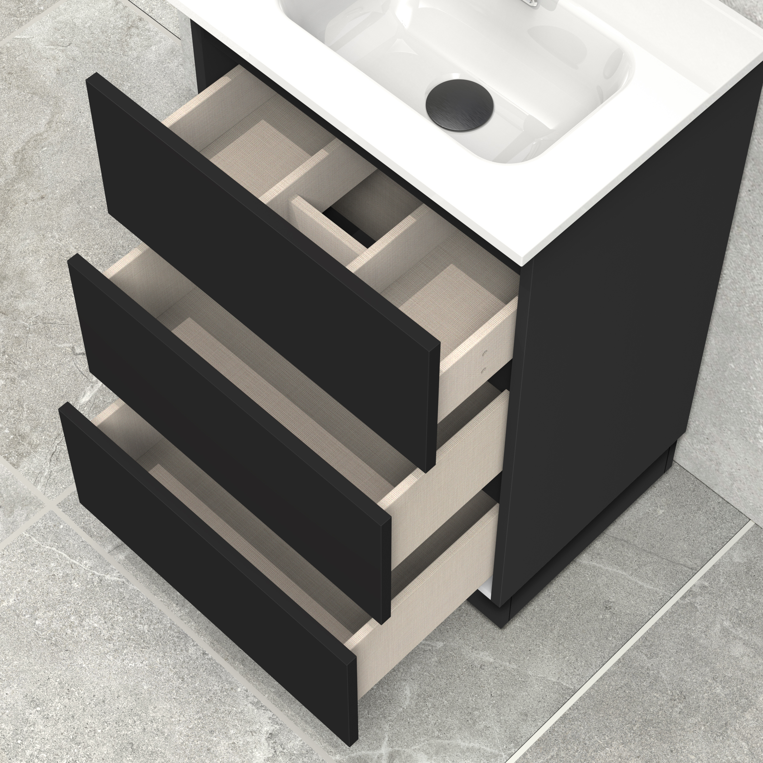 Conjunto de baño IRONA 3C, 50cm, incluye lavabo y espejo