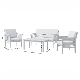 Salon de jardin 4 places en acacia RANH