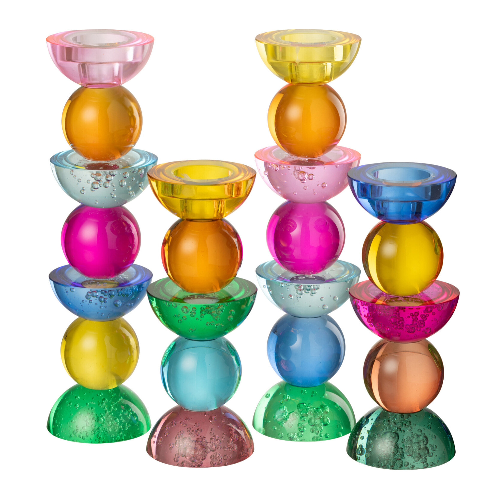 J-Line bougeoir - verre - mix - large - 2 pièces