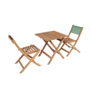 Table de jardin bistrot enfant bois d'acacia + 2 assises ELISE
