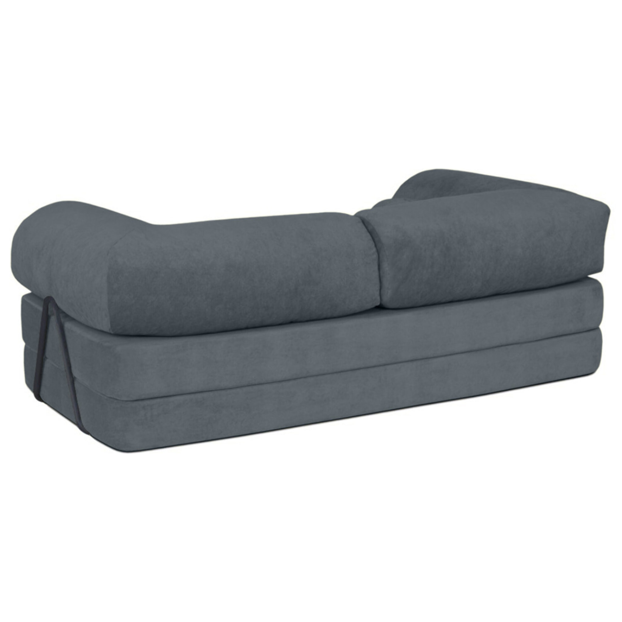 Nebula - Canapé 3 places convertible en velours texturé - Gris