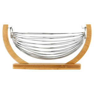 Corbeille balançoire métal 36x21cm bambou