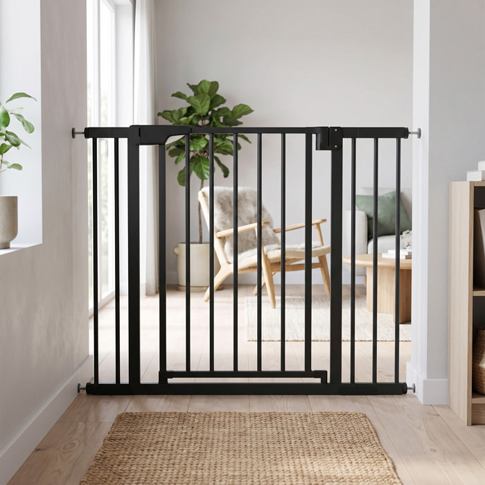 Barrière de sécurité chien largeur réglable 76-103 cm acier noir
