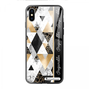 Coque iPhone X/Xs Coque Soft Touch Glossy Marbre Noir Inséparables Design La Coque Francaise