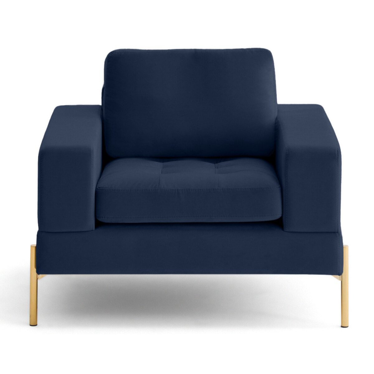 Isaure - fauteuil en velours - Bleu marine