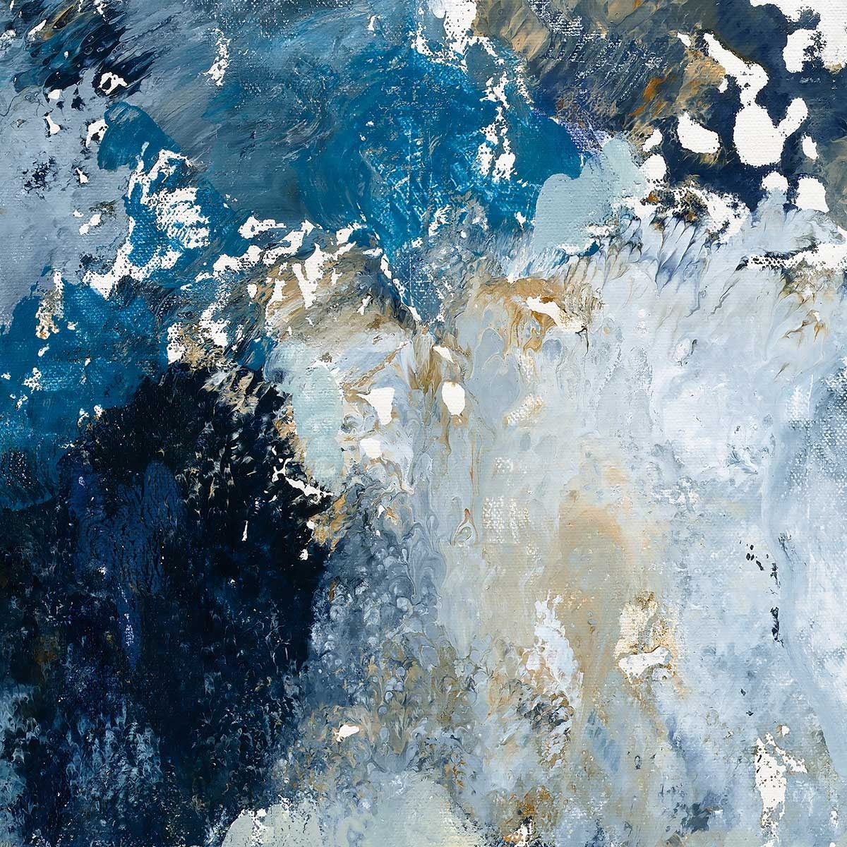 Affiche Indigo bleu Affiche sous cadre bois