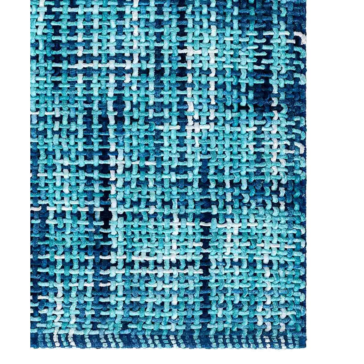 Tappeto bagno CRAZY BLU in microfibra misto cotone, morbido antiscivolo lavabile in lavatrice, tappetino lavabo sanitari bagno