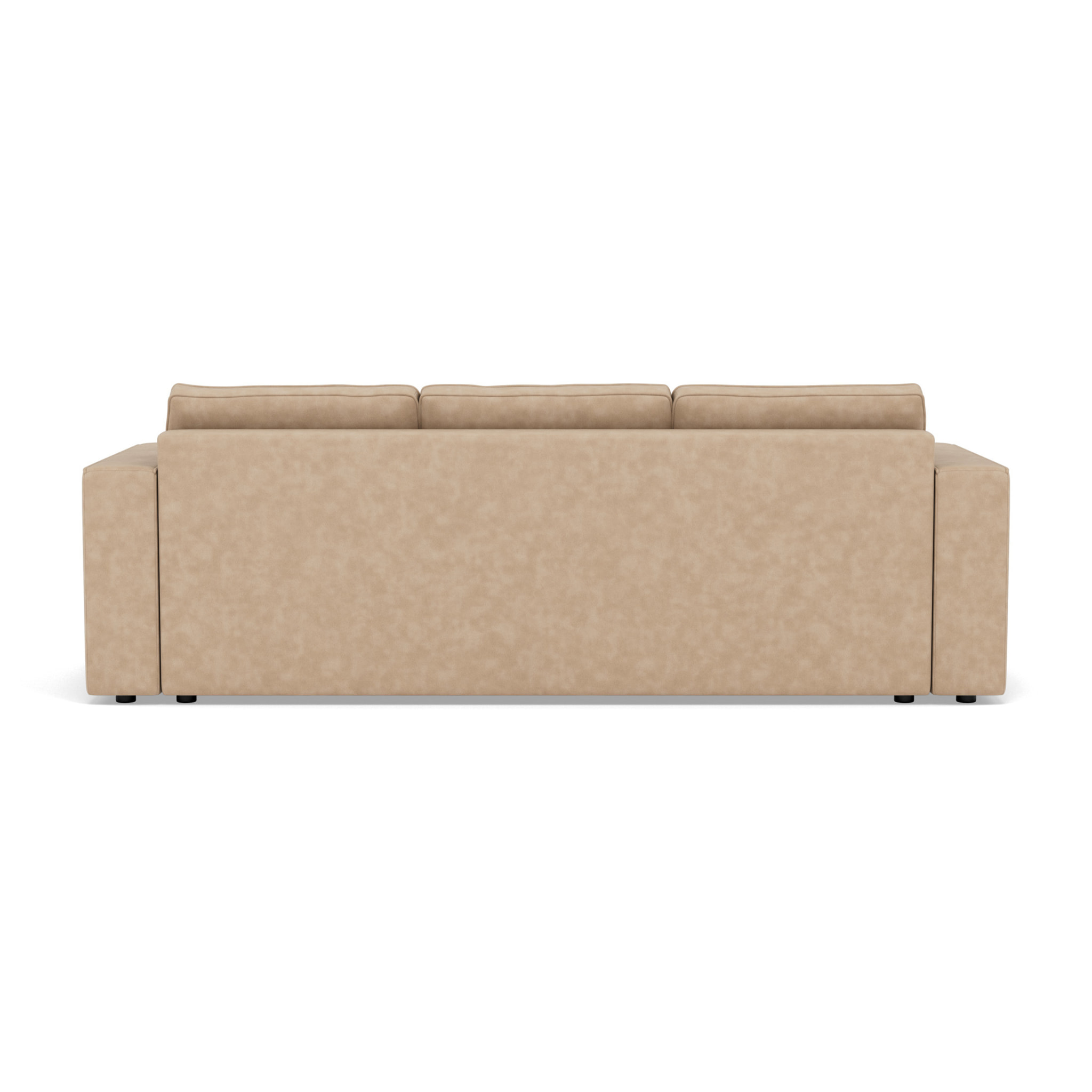 Topaze - canapé droit 3 places convertible avec coffre en simili - Beige