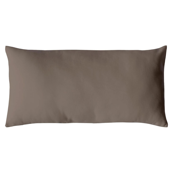Coussin non déhoussable en coton uni - Taupe