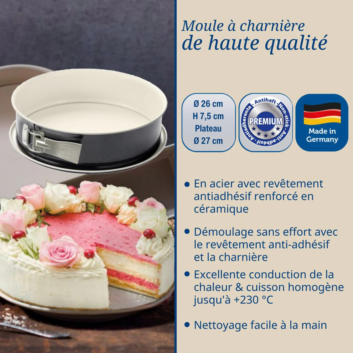 Moule à manqué à charnière 26 cm Dr. Oetker Back-Trend