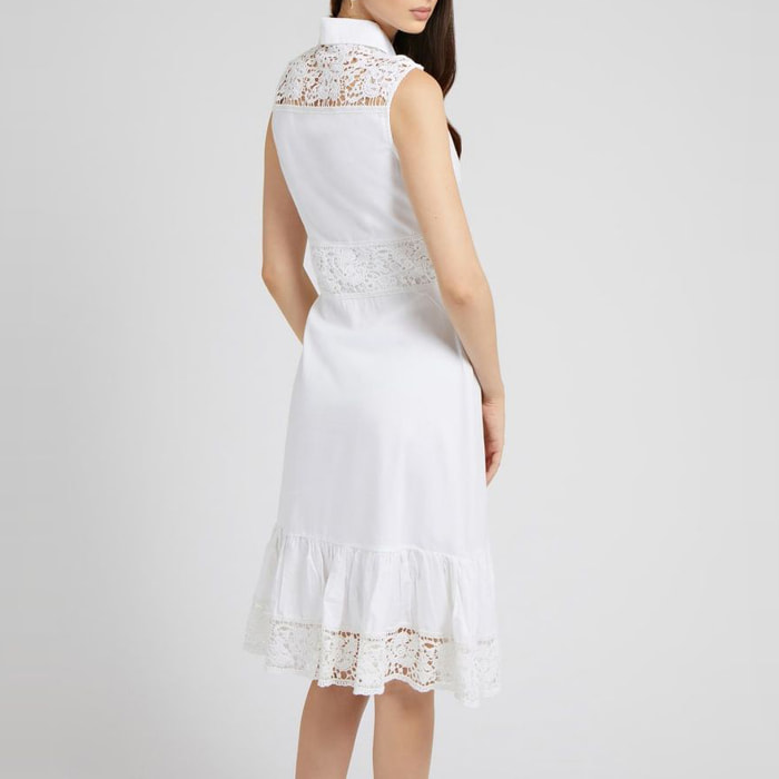 Robe Francoise - 100% coton - tissu popeline - blanc
